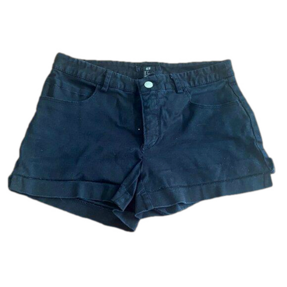 H&M Black Denim Shorts Size 6 - Picture 1 of 7